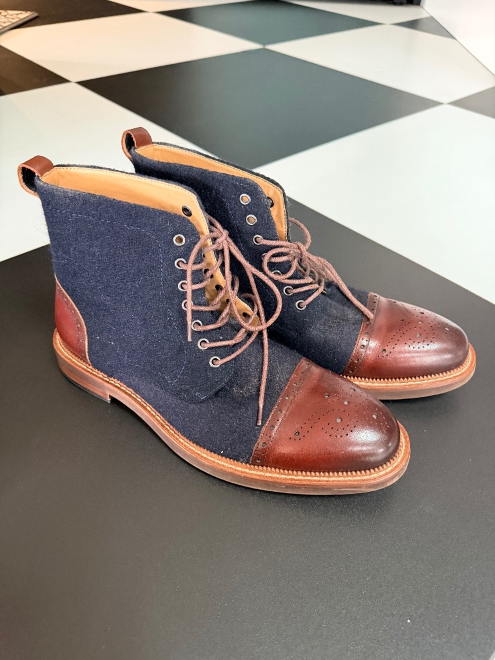 Joseph Abboud leather and wool boots